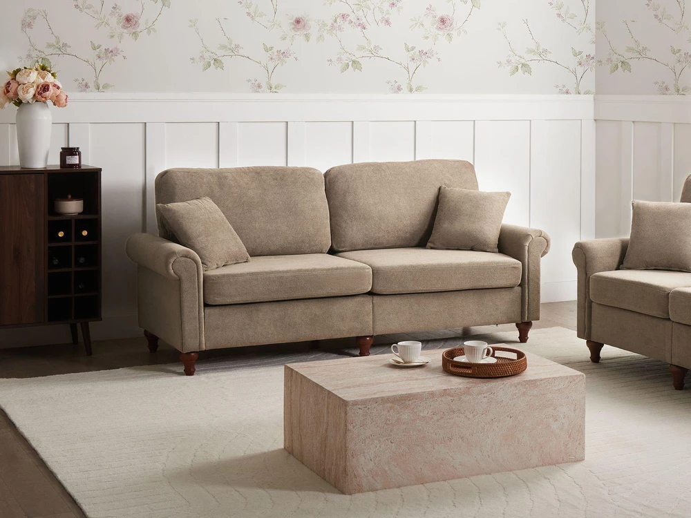 Beliani 3 vietų sofa „GINNERUP“, ruda