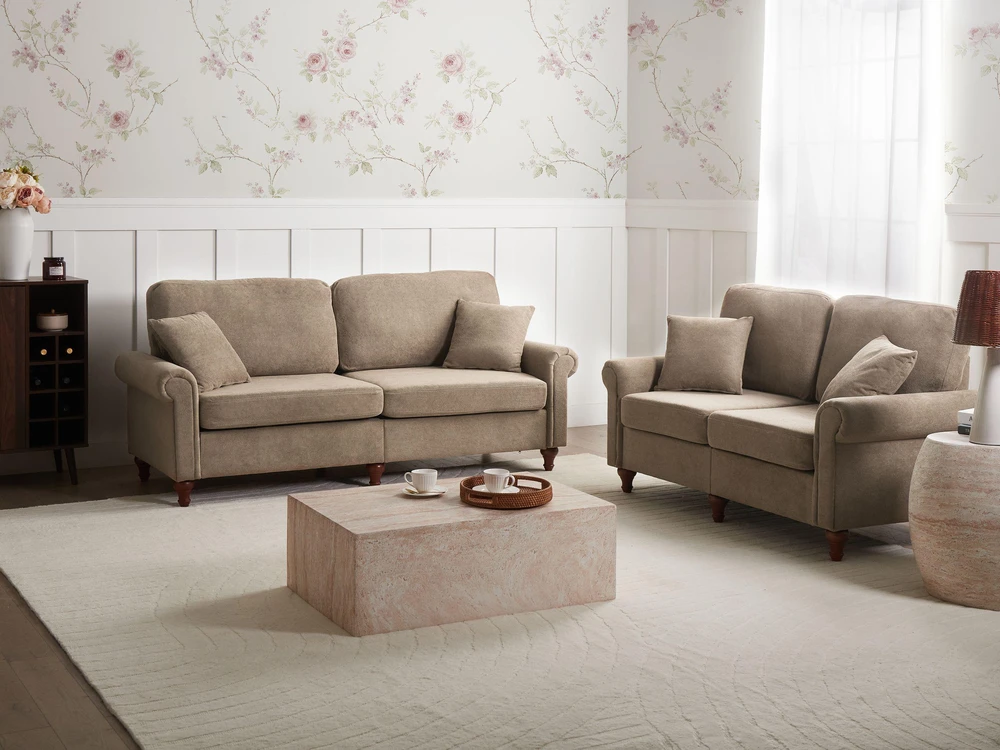 Beliani 3 vietų sofa „GINNERUP“, ruda