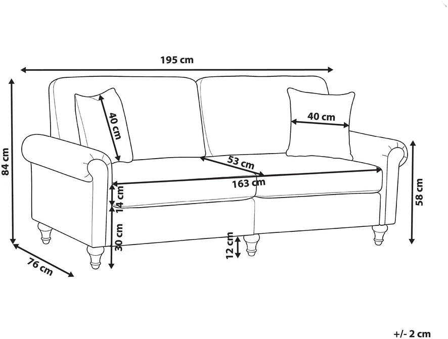 Beliani 3 vietų sofa „GINNERUP“, smėlio ir pilkšvai rudos spalvos