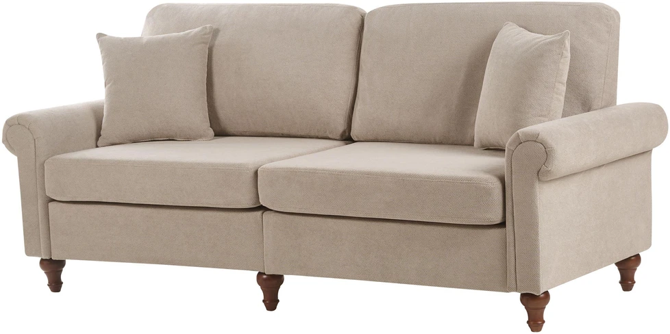 Beliani 3 vietų sofa „GINNERUP“, smėlio ir pilkšvai rudos spalvos