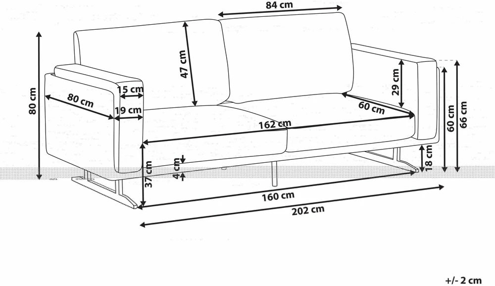 Beliani 3 vietų sofa IDRE balta