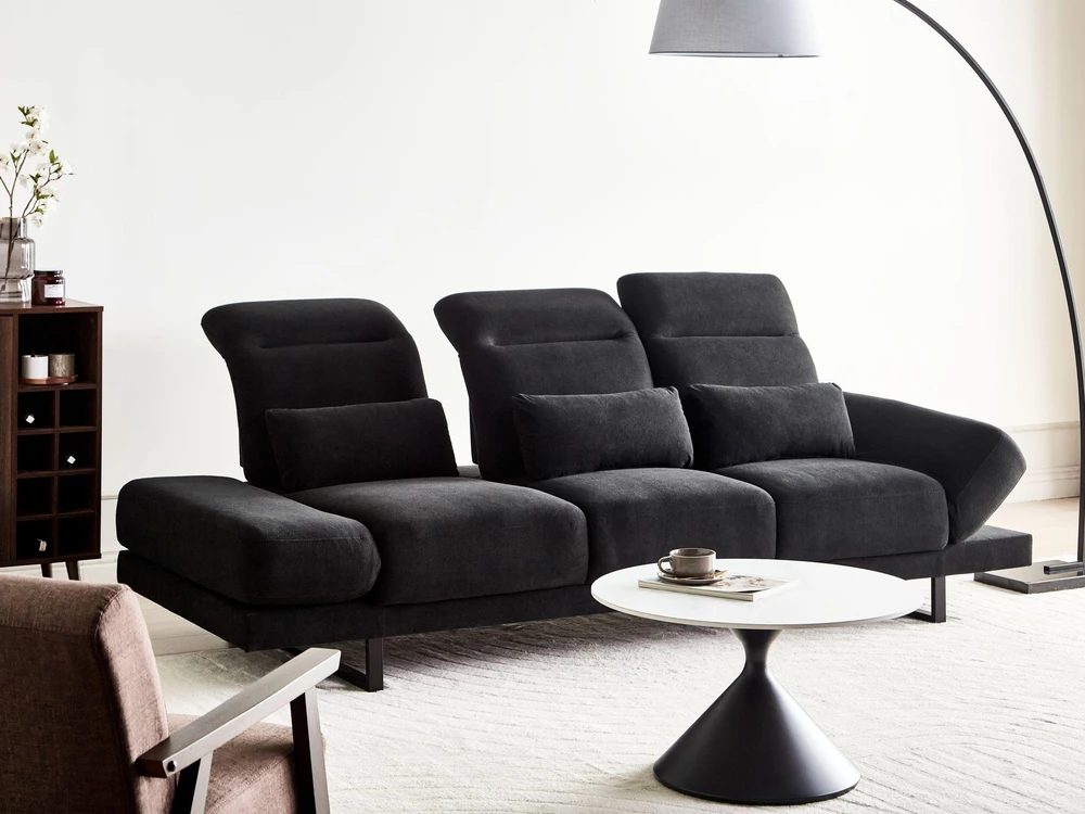 Beliani 3 vietų sofa IKAST juoda