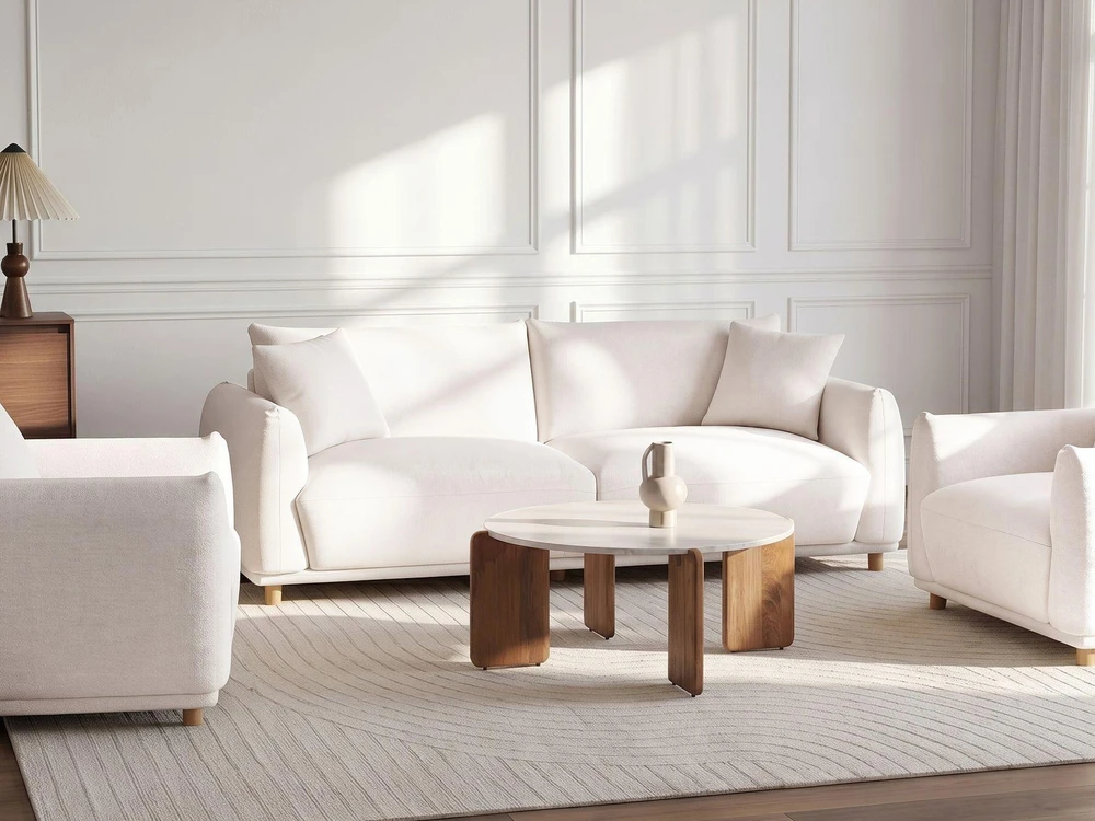 Beliani 3 vietų sofa JUBEK, balta