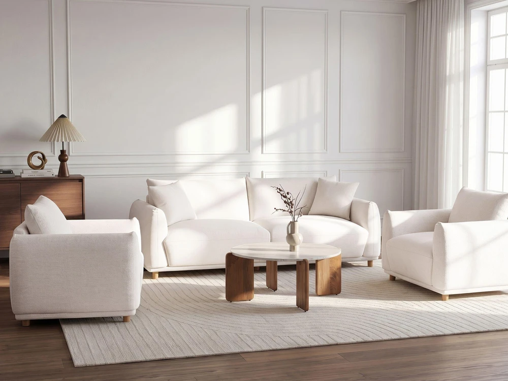 Beliani 3 vietų sofa JUBEK, balta
