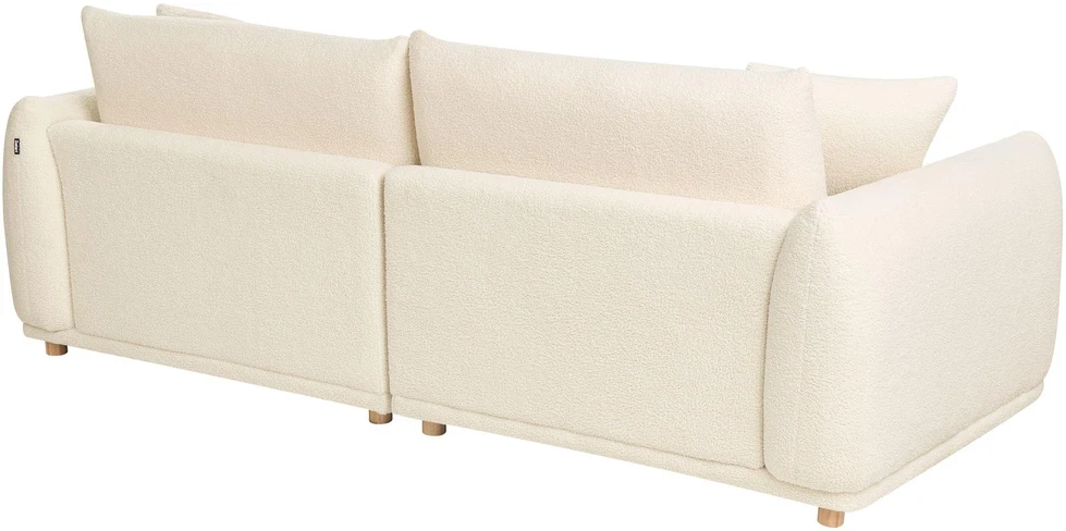 Beliani 3 vietų sofa JUBEK Boucle kreminės baltos spalvos