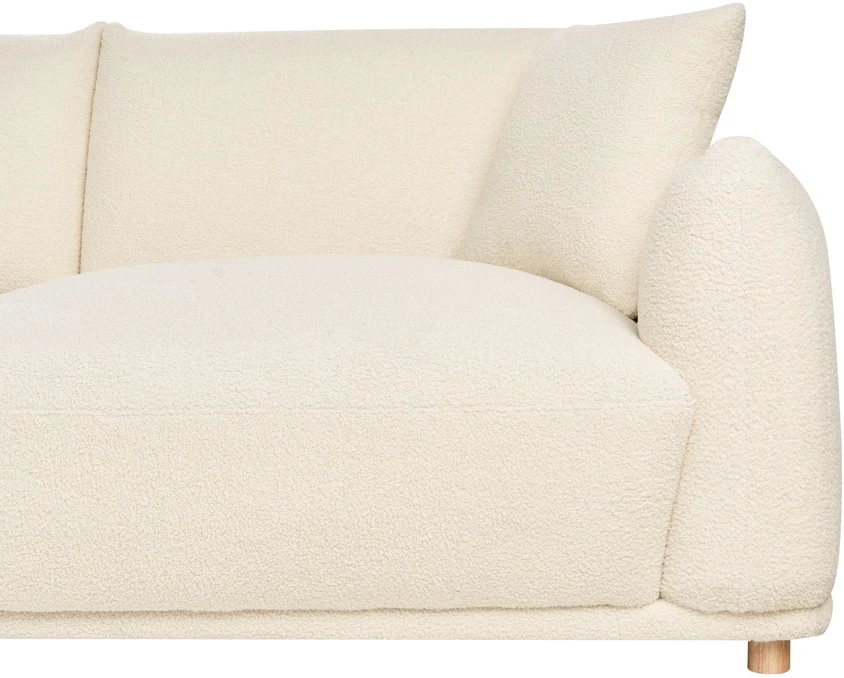 Beliani 3 vietų sofa JUBEK Boucle kreminės baltos spalvos