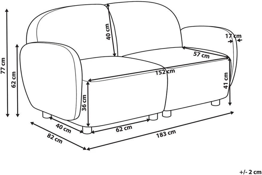 Beliani 3 vietų sofa JULE Boucle, smėlio spalvos