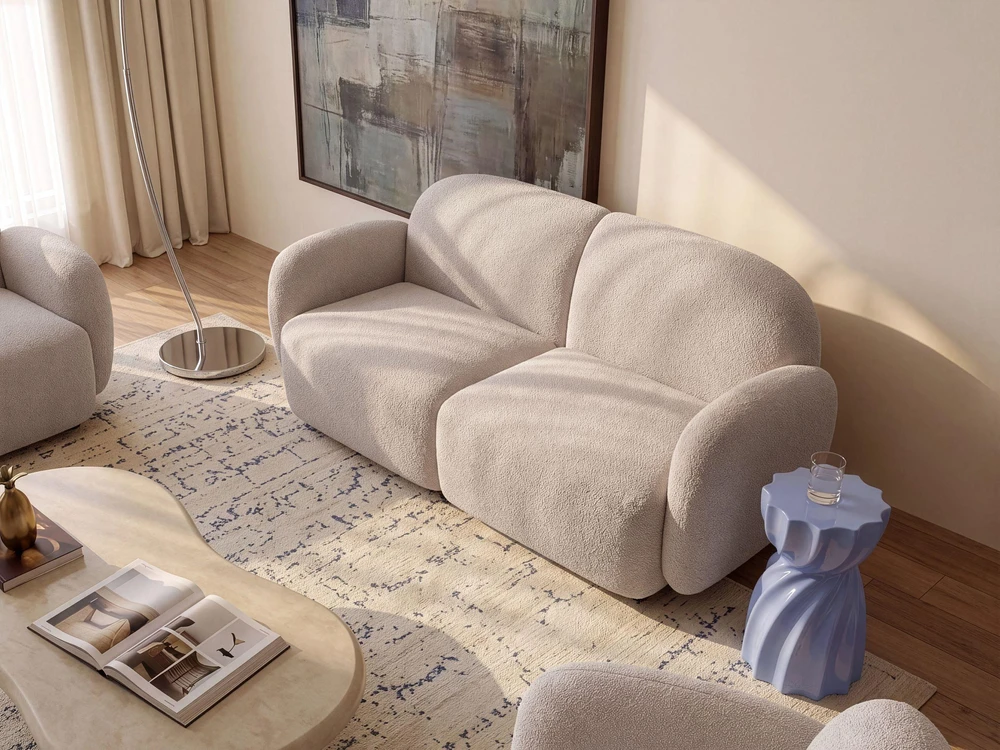 Beliani 3 vietų sofa JULE Boucle, smėlio spalvos