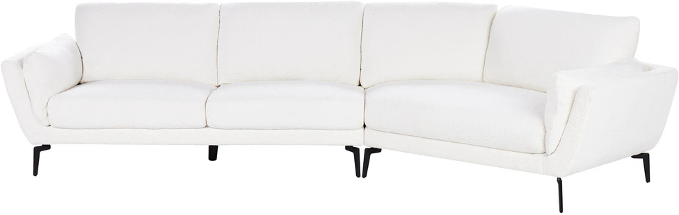 Beliani 3 vietų sofa KANSSELI Boucle balta