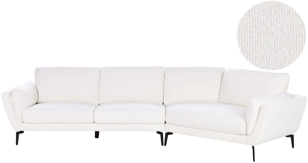 Beliani 3 vietų sofa KANSSELI Boucle balta