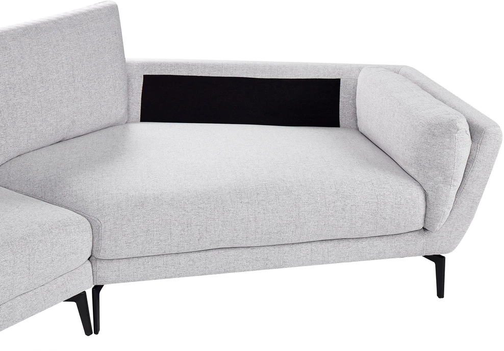 Beliani 3 vietų sofa KANSSELI šviesiai pilka