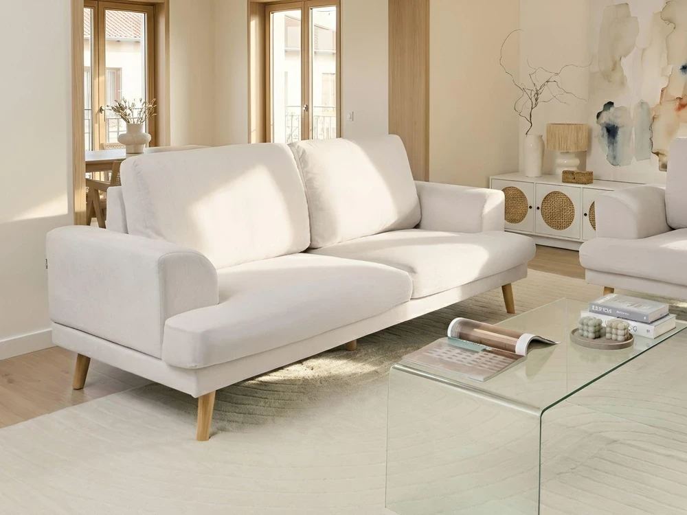 Beliani 3 vietų sofa KILDAL šviesiai smėlio spalvos