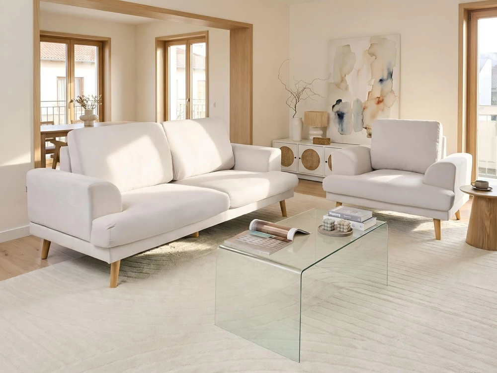 Beliani 3 vietų sofa KILDAL šviesiai smėlio spalvos