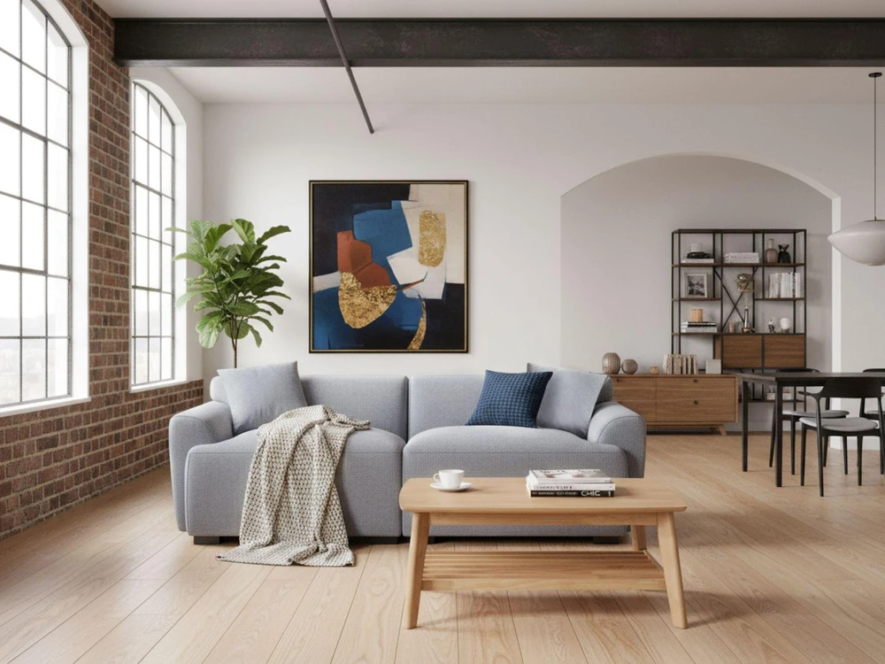 Beliani 3 vietų sofa KORIO Pilka
