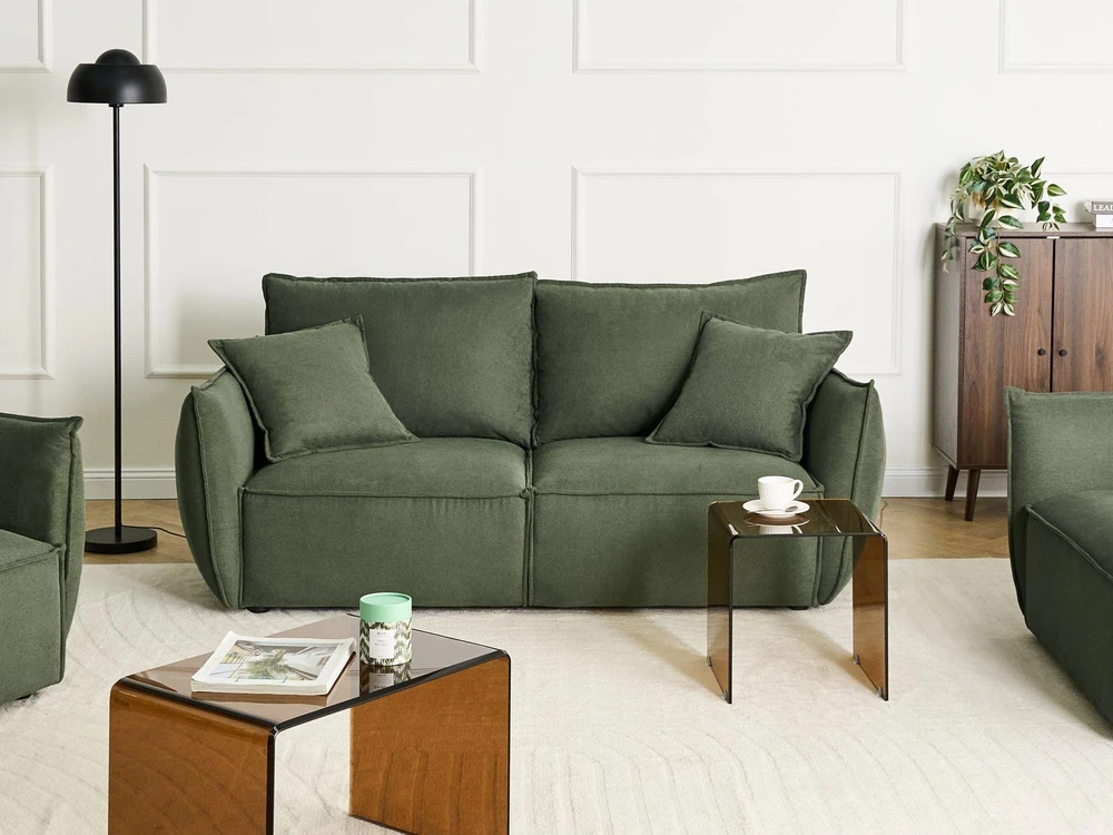 Beliani 3 vietų sofa KUNES žalia