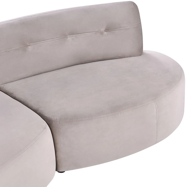 Beliani 3 vietų sofa LAERDAL Veliūrinė Smėlio pilka