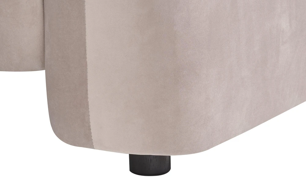 Beliani 3 vietų sofa LEIREN, veliūras, smėlio pilkumo spalvos