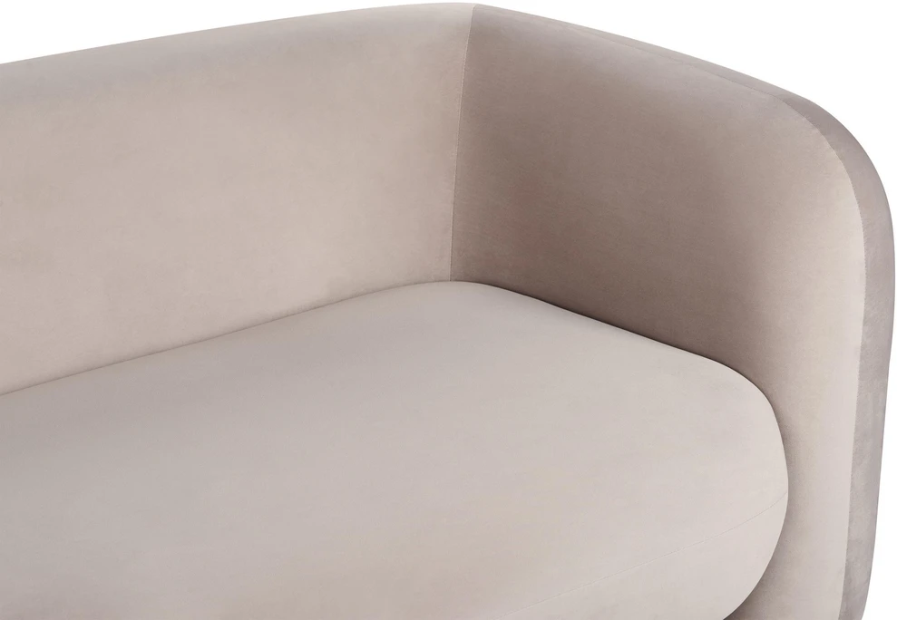 Beliani 3 vietų sofa LEIREN, veliūras, smėlio pilkumo spalvos