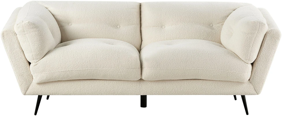 Beliani 3 vietų sofa LENVIK, buklė audinys, balta