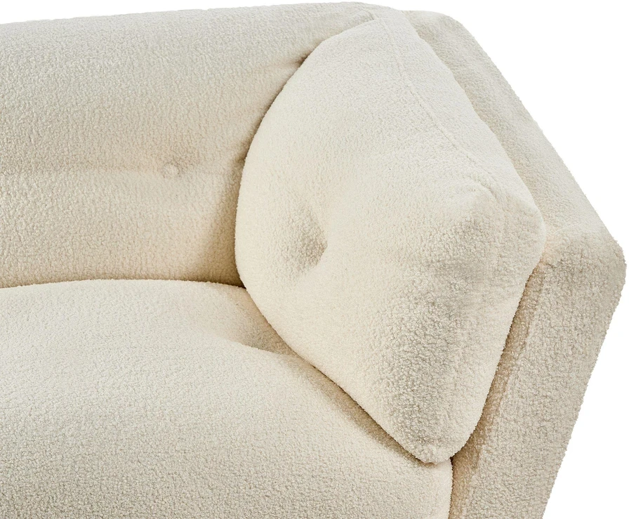 Beliani 3 vietų sofa LENVIK, buklė audinys, balta