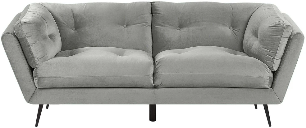 Beliani 3 vietų sofa LENVIK, veliūrinė, pilka