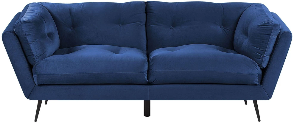 Beliani 3 vietų sofa LENVIK, veliūrinė, tamsiai mėlyna