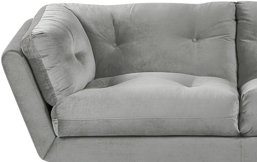 Beliani 3 vietų sofa LENVIK, veliūrinė, pilka