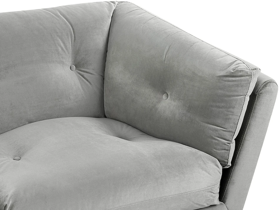 Beliani 3 vietų sofa LENVIK, veliūrinė, pilka