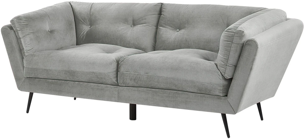 Beliani 3 vietų sofa LENVIK, veliūrinė, pilka