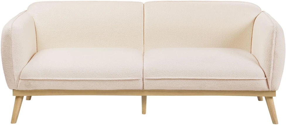 Beliani 3 vietų sofa LJUNG Boucle šviesiai smėlio spalvos