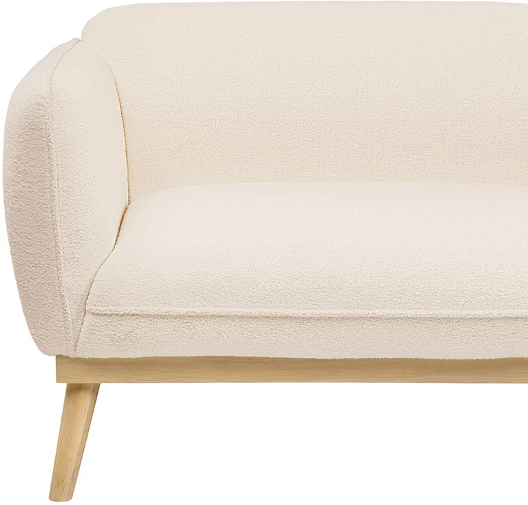 Beliani 3 vietų sofa LJUNG Boucle šviesiai smėlio spalvos
