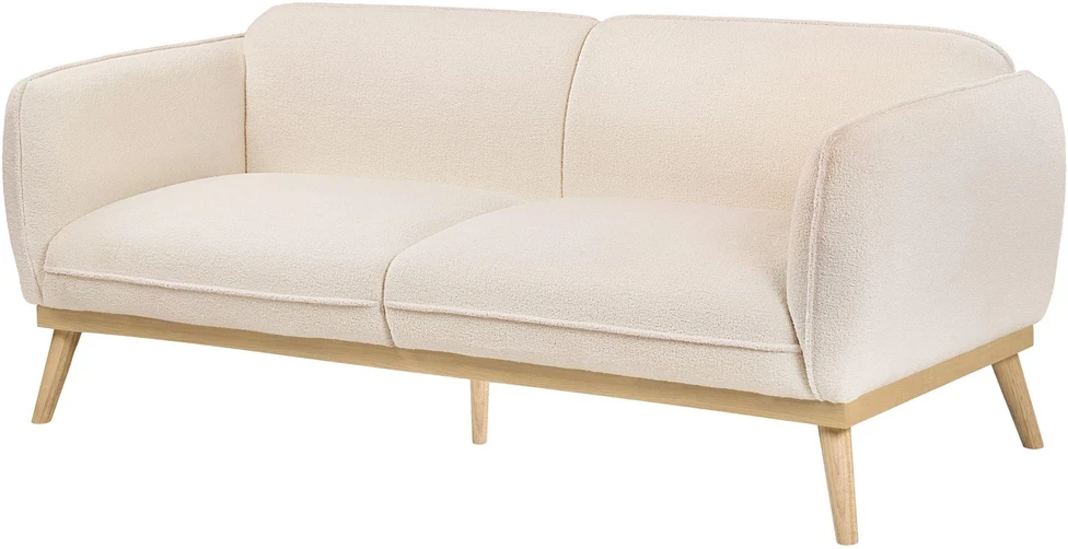 Beliani 3 vietų sofa LJUNG Boucle šviesiai smėlio spalvos