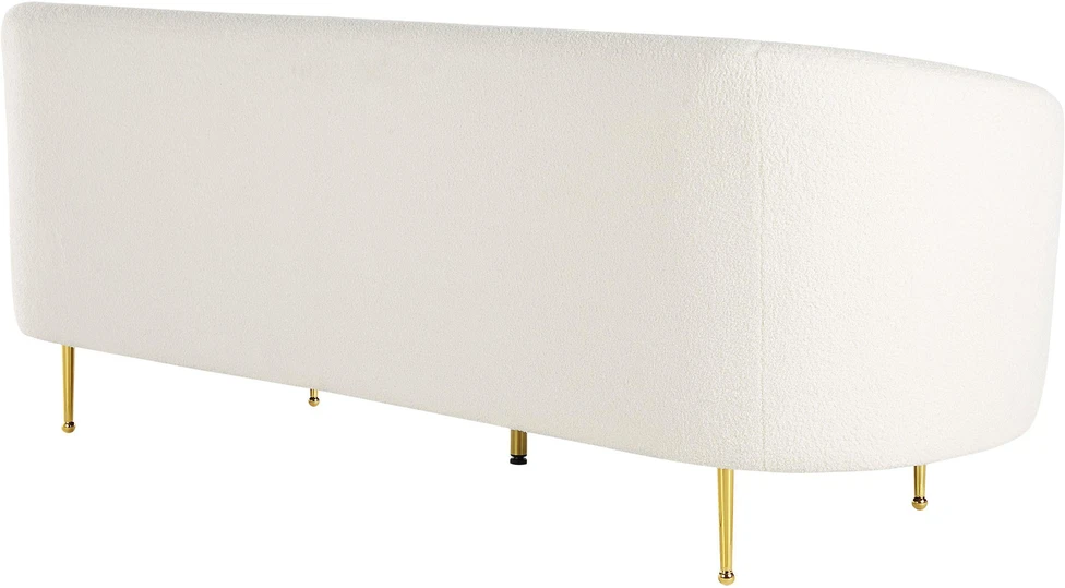 Beliani 3 vietų sofa LOEN, balta, bouclé audinys