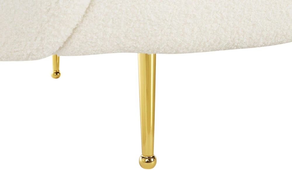 Beliani 3 vietų sofa LOEN, balta, bouclé audinys