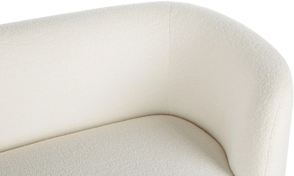 Beliani 3 vietų sofa LOEN, balta, bouclé audinys