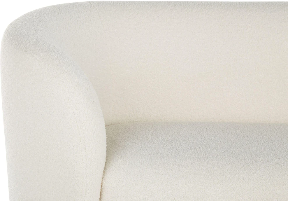 Beliani 3 vietų sofa LOEN, balta, bouclé audinys