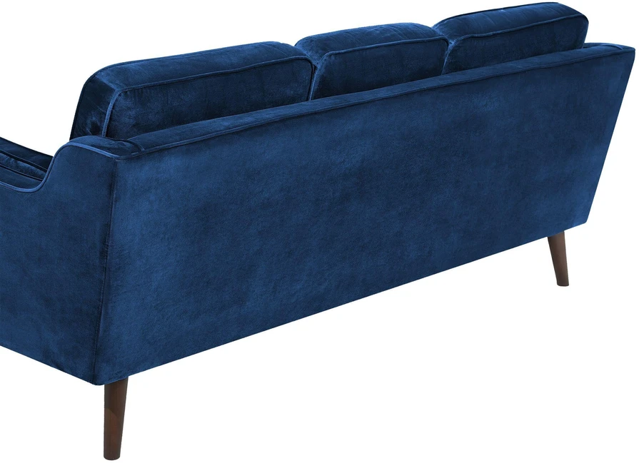 Beliani 3 vietų sofa LOKKA, veliūras, tamsiai mėlyna