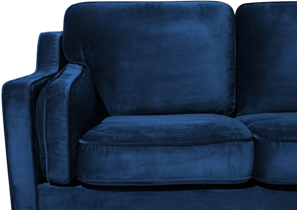 Beliani 3 vietų sofa LOKKA, veliūras, tamsiai mėlyna