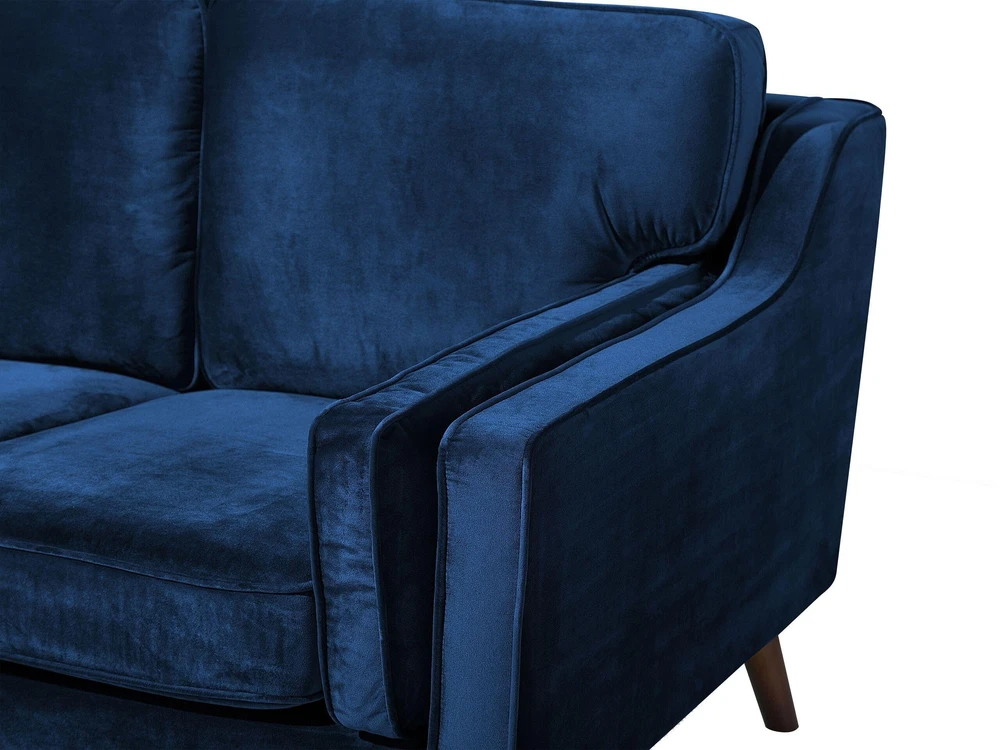 Beliani 3 vietų sofa LOKKA, veliūras, tamsiai mėlyna