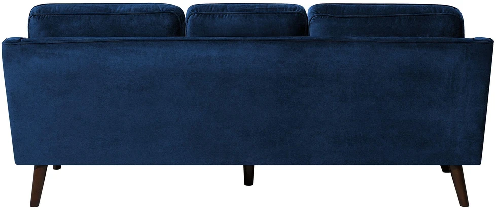 Beliani 3 vietų sofa LOKKA, veliūras, tamsiai mėlyna