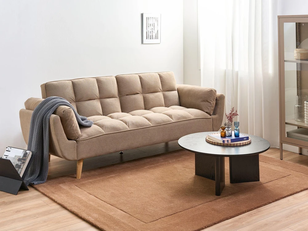 Beliani 3 vietų sofa-lova ASBY, šviesiai ruda