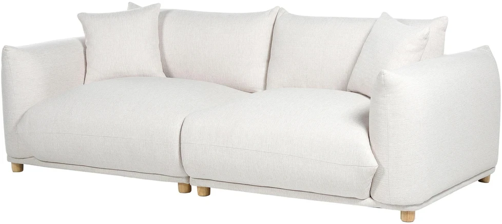 Beliani 3 vietų sofa LUVOS, kreminė balta
