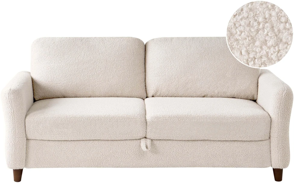 Beliani 3 vietų sofa MARE Boucle smėlio spalvos