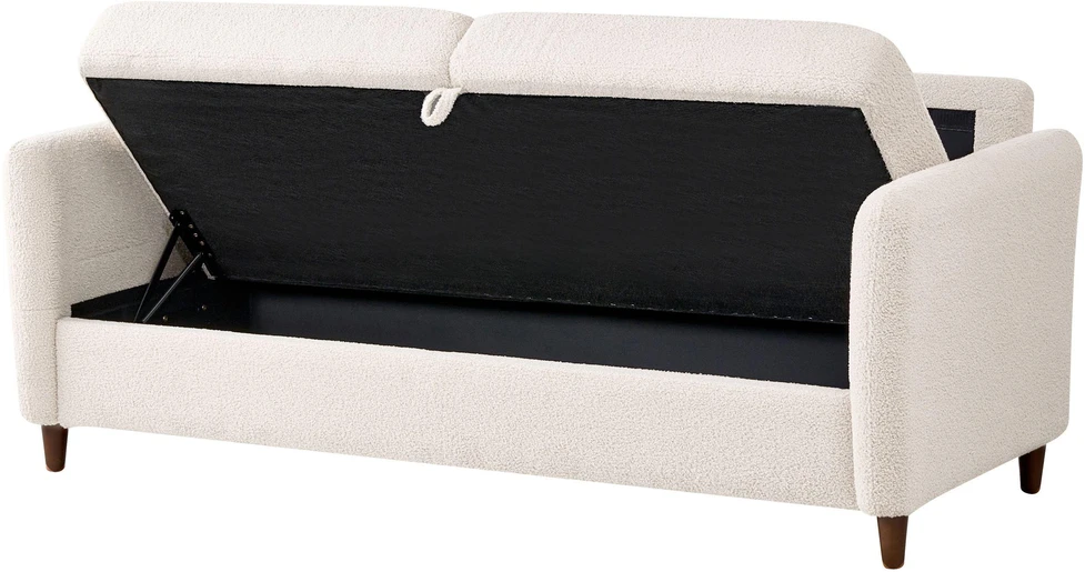Beliani 3 vietų sofa MARE Boucle smėlio spalvos