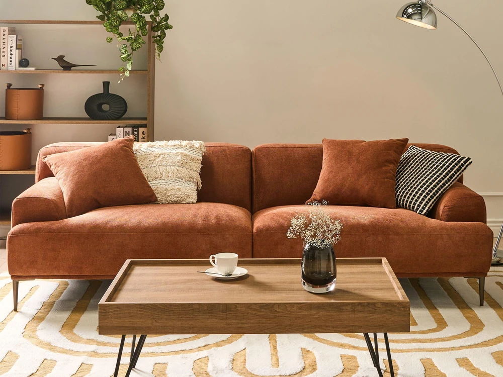 Beliani 3 vietų sofa MATILA aukso rudos spalvos