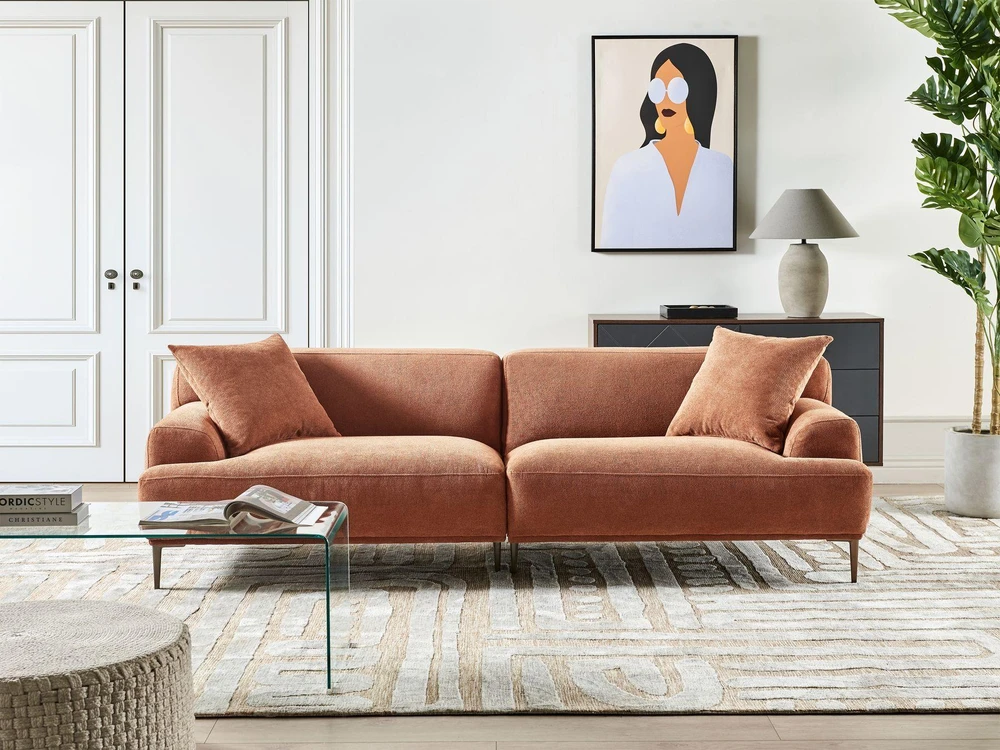 Beliani 3 vietų sofa MATILA aukso rudos spalvos
