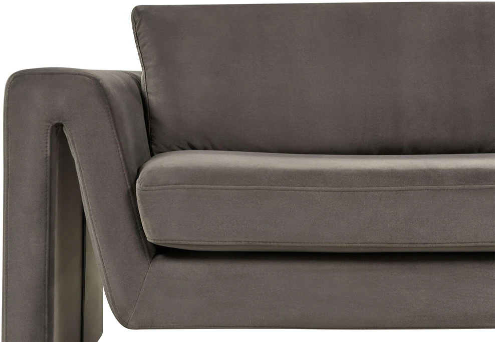 Beliani 3 vietų sofa MAUNU veliūrinė grafito spalvos