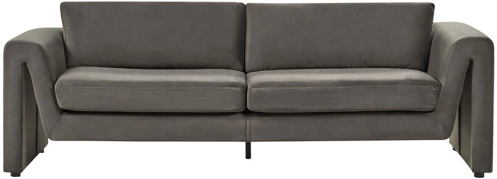 Beliani 3 vietų sofa MAUNU veliūrinė grafito spalvos