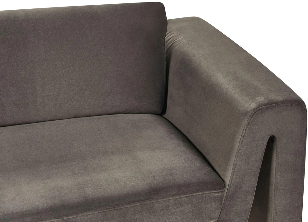 Beliani 3 vietų sofa MAUNU veliūrinė grafito spalvos