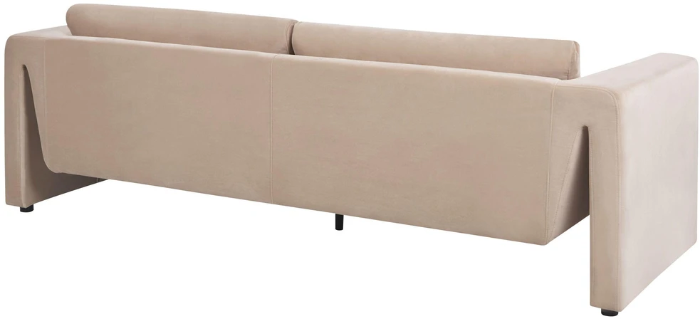 Beliani 3 vietų sofa MAUNU veliūrinė smėlio spalvos